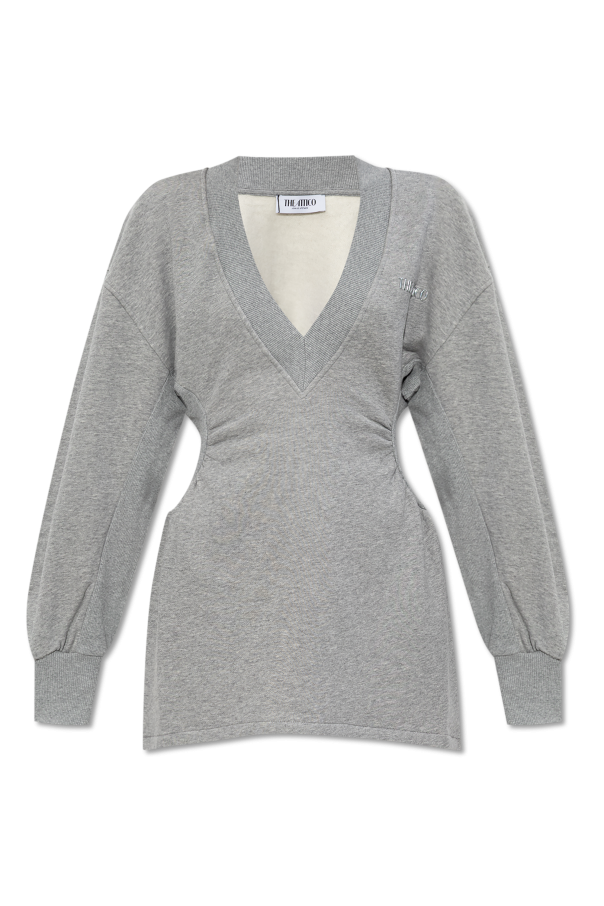ワンピース THE ATTICO Woman Dress Grey 250WCA00382VVV090AA 084 The Attico Draped grey mini dress | TheDoubleF